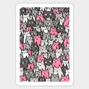 Cat Party - Gray Pink Sticker